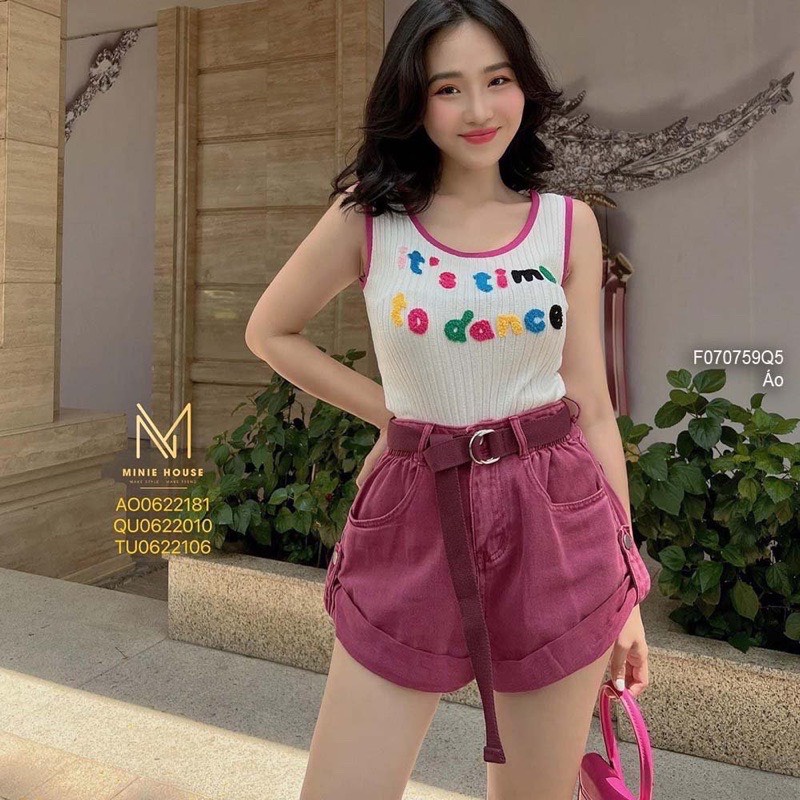 Áo len ba lỗ chữ xù năng động