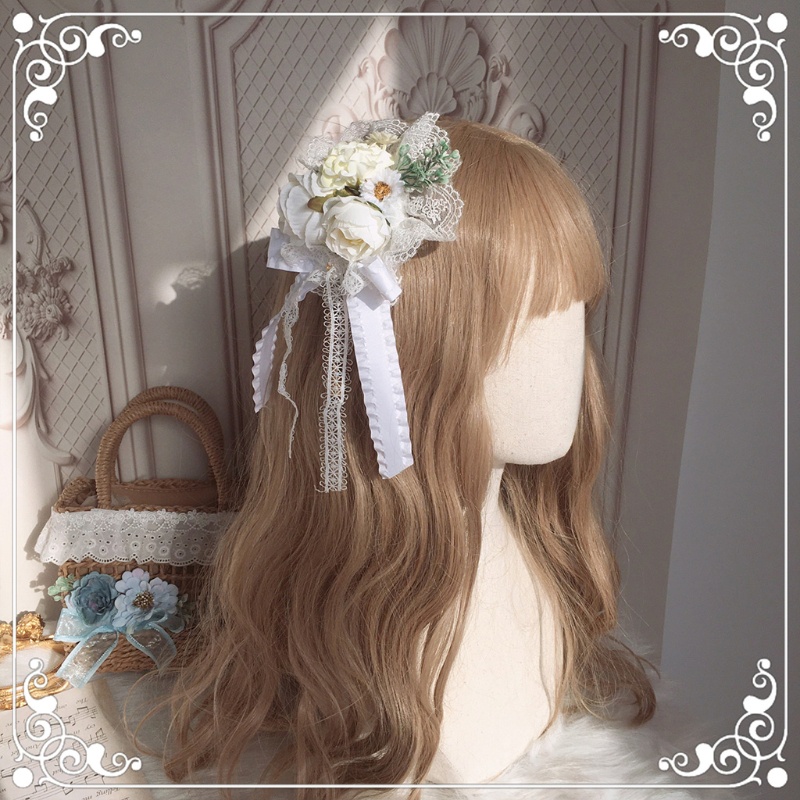 [Hàng mới về] Kẹp tóc ren hoa dễ thương ngọt ngào phong cách lolita nhật bản