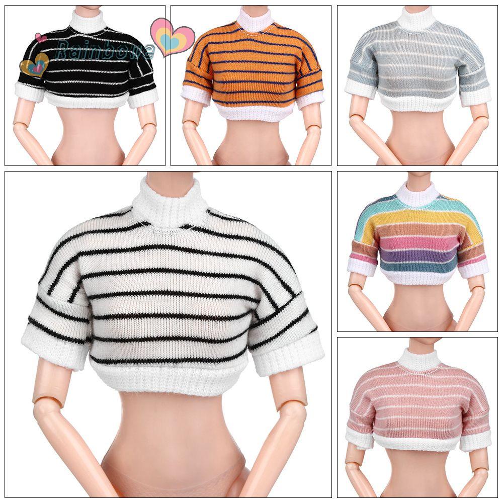 Áo sweater mini kẻ sọc cho búp bê OB11 1/12 DIY