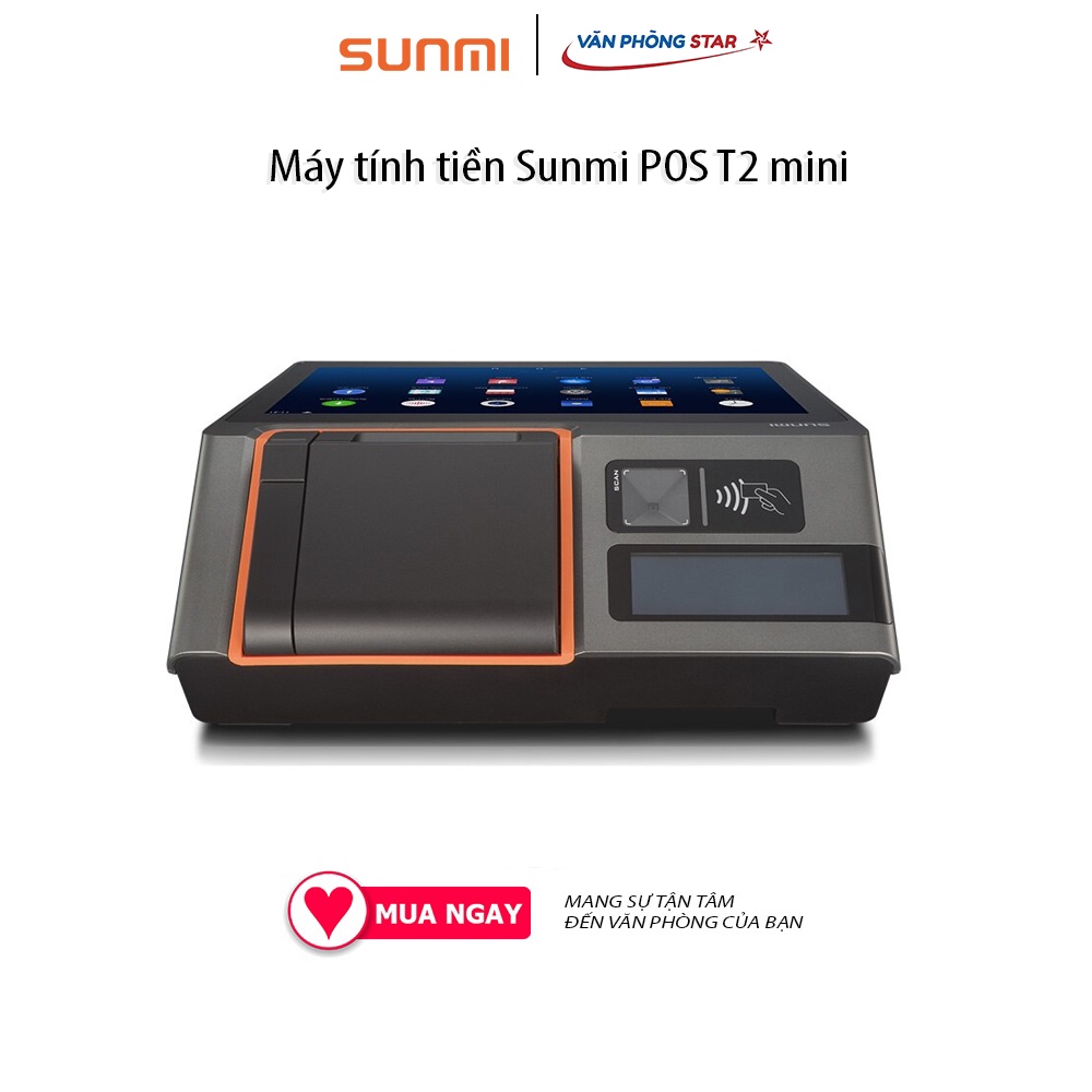 Máy POS T2 Mini - L1320 tích hợp máy in nhiệt hỗ trợ thanh toán qua nhiều hình thức RAM 1GB + ROM 8GB