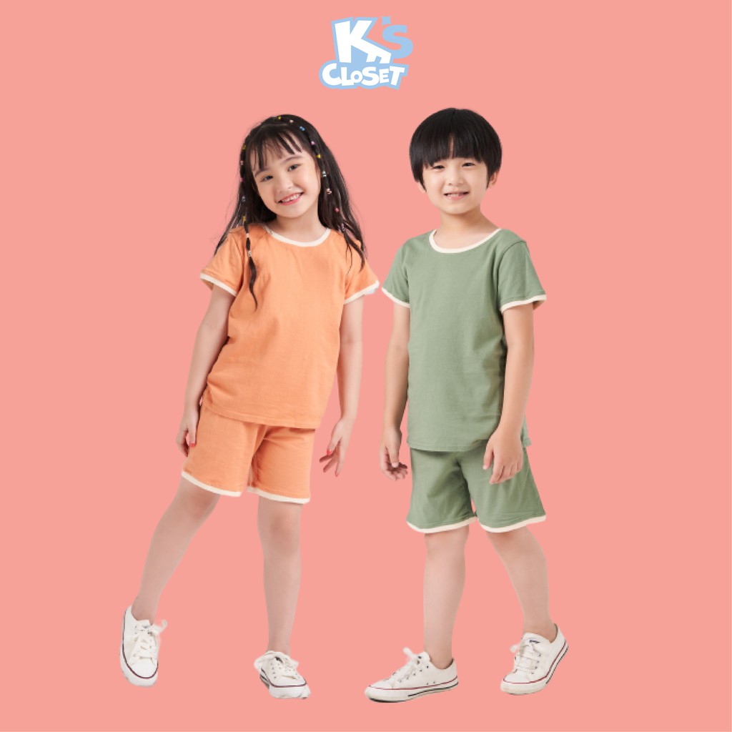 Bộ Quần Áo Cộc Tay Trơn K's Closet Không Hình In Cho Bé Trai Và Bé Gái (2 - 9 Tuổi) E044ONS TM/ E015ONS