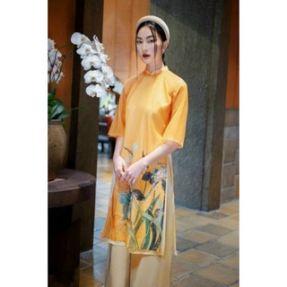 Áo dài cách tân màu vàng siêu xinh
