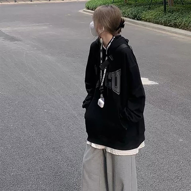 Áo khoác hoodie Hàn Quốc dáng rộng cho nữ