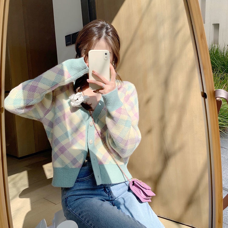 Áo Khoác Cardigan Dệt Kim Tay Dài Dáng Rộng Kẻ Sọc Thời Trang Mùa Thu Cho Nữ | BigBuy360 - bigbuy360.vn