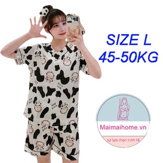 ĐỒ NGỦ BỘ BÒ SỮA LỤA SATIN [MAIMAIHOME]