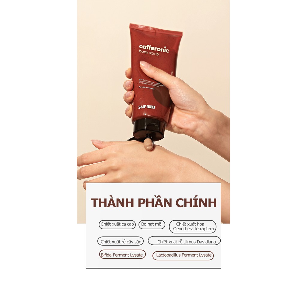 Tẩy tế bào chết toàn thân SNP Prep Cafferonic Body Scrub 180ml