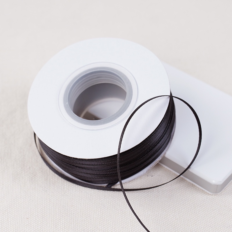 Dây Ruy Băng Vải Bản Rộng 1234cm Màu Đen Dùng Gói Quà / Trang Trí Đám Cưới