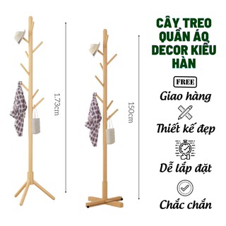 Giá Treo Quần Áo, Cây Treo Quần Áo Gỗ Đa Năng Vintage Decor Kiểu Hàn PAPAA.HOME