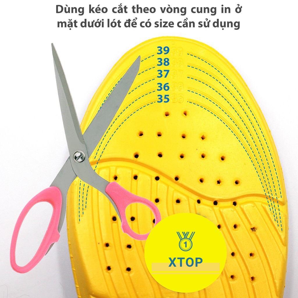 Miếng lót giày hút mùi thoáng khí bằng cao su non tiện dụng cho nam và nữ, Có Gel chống xóc XTOP L659