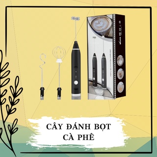 Cây đánh bọt cà phê tự động, sạc usb/ cây đánh bọt 2 đầu