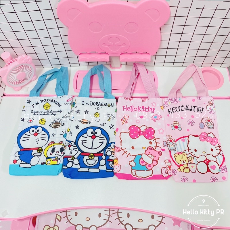 Túi đựng phụ kiện, bình nước Hello Kitty - Doremon Doraemon