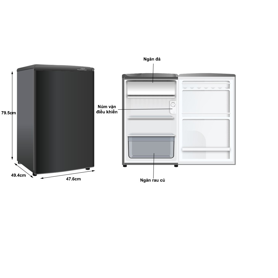 AQR-D99FA(BS) - MIỄN PHÍ GIAO HÀNG VÀ CÔNG LẮP ĐẶT HCM - Tủ lạnh Aqua 90 lít AQR-D99FA(BS)