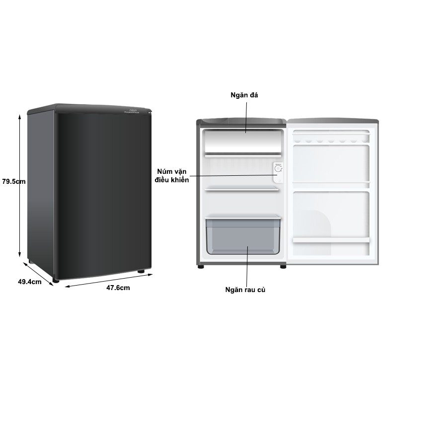 AQR-D99FA - MIỄN PHÍ CÔNG LẮP ĐẶT HCM Tủ lạnh Aqua 90 lít AQR-D99FA