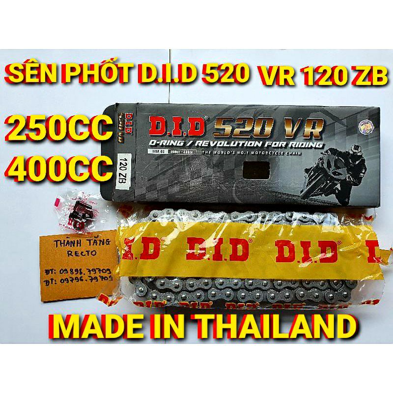 SÊN PHỐT 520 VR 120ZB DÙNG CHO Z300/MT03/R3/NINJA 300/400/REBEL 300/REBEL 500/CB300R/CBR300/CBR500 CHÍNH HÃNG THAILAN