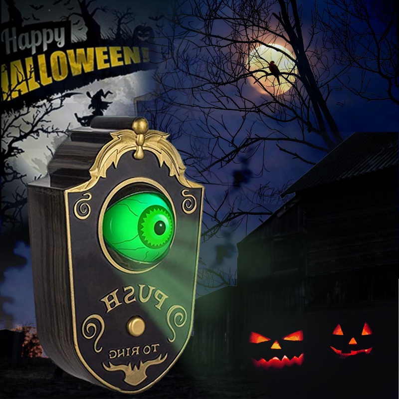 Chuông cửa có đèn LED hình con mắt trang trí Halloween độc đáo