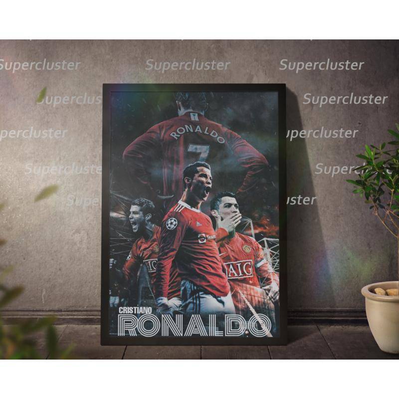 Tranh Vải Bạt Treo Tường In Hình Cristiano Ronaldo Trang Trí Nhà Cửa