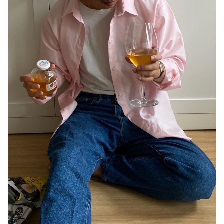 ÁO SƠ MI NAM - HEE BY OHI - Màu Hồng Nhạt Pastel Cotton 100%