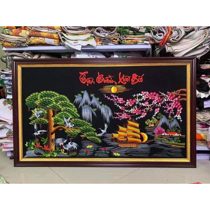 Tranh thêu thuận buồm xuôi gió