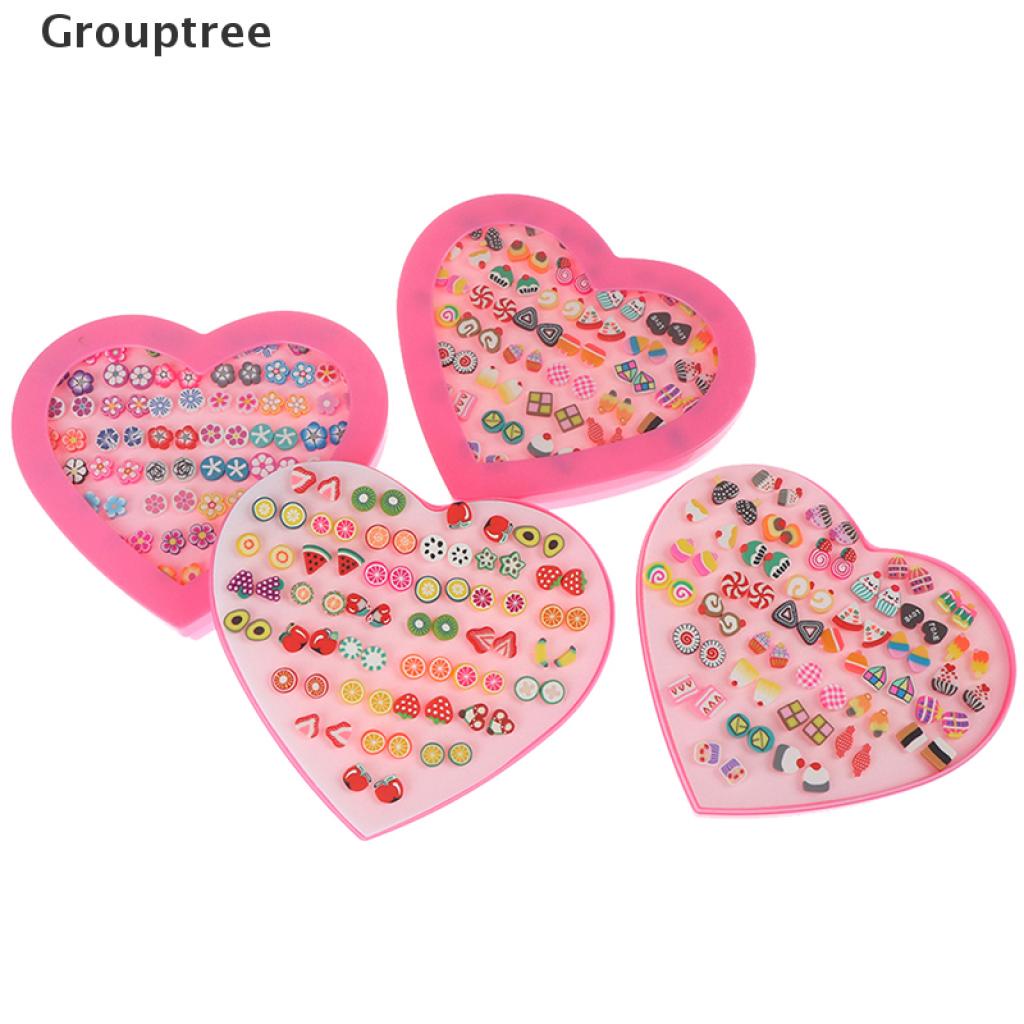 Set 36 Cặp Bông Tai Hình Trái Cây Hoạt Hình Handmade Thời Trang Cho Nữ