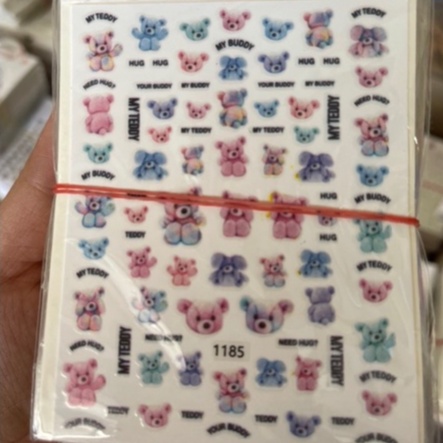 Sticker dán móng cao cấp - stick hoa, gấu, mickey - Phụ Kiến Design Nail