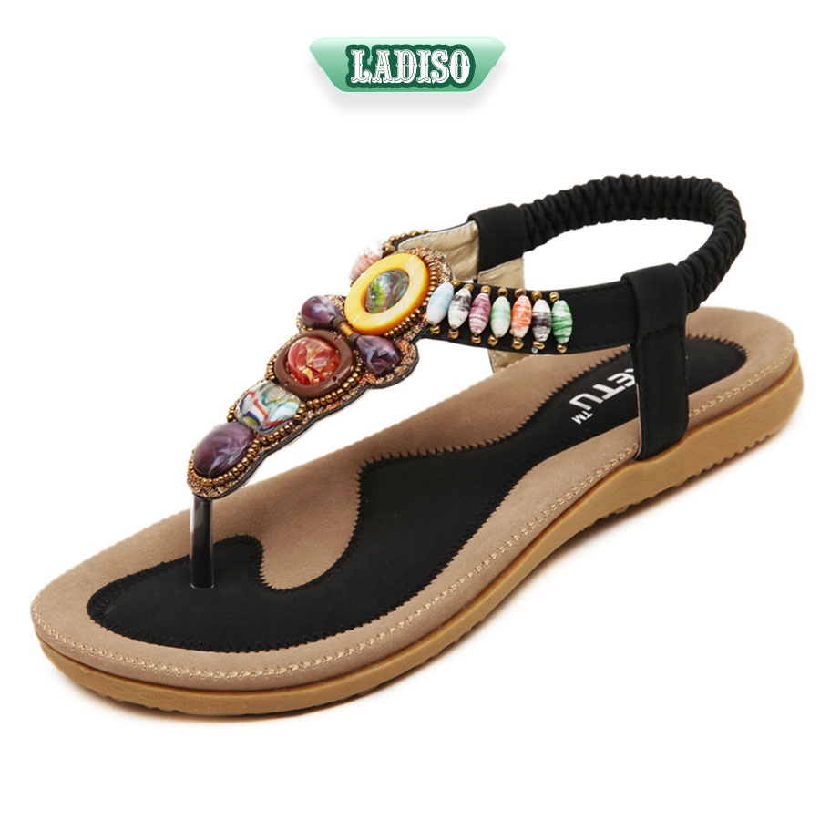 Giày nữ giày sandal nữ thổ cẩm đẹp gắn đá tỉ mỉ tinh tế đi nhẹ nhàng LADISO SD85