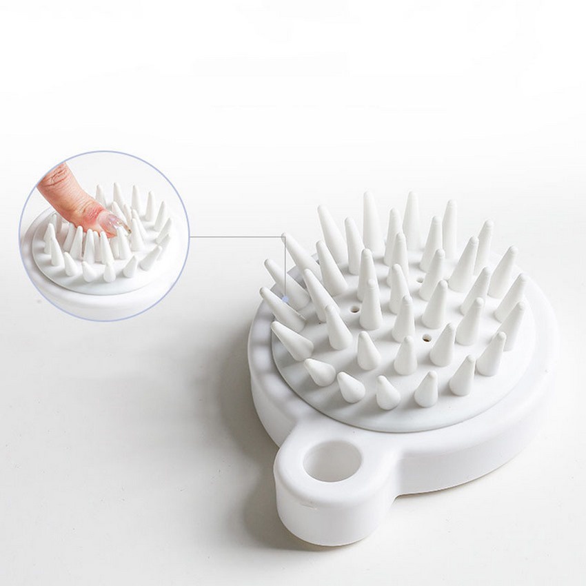 Lược Gội Đầu Silicon Mềm Massage Da Đầu Giảm Rụng Tóc, Kích Thích Mọc Tóc Giảm Stress Màu Trắng - MTDDT