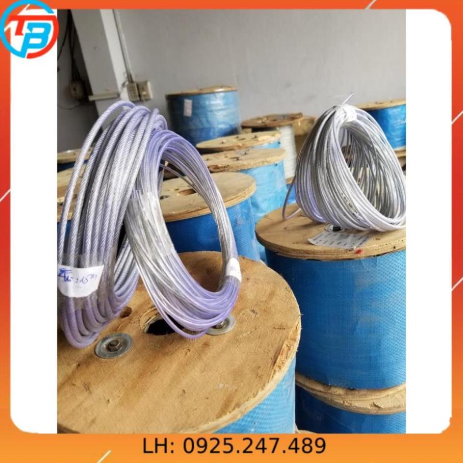 Cáp thép bọc nhựa cuộn 100mét.Đây đủ các size 4mm 5mm..cáp thép Thái Bình VinàN