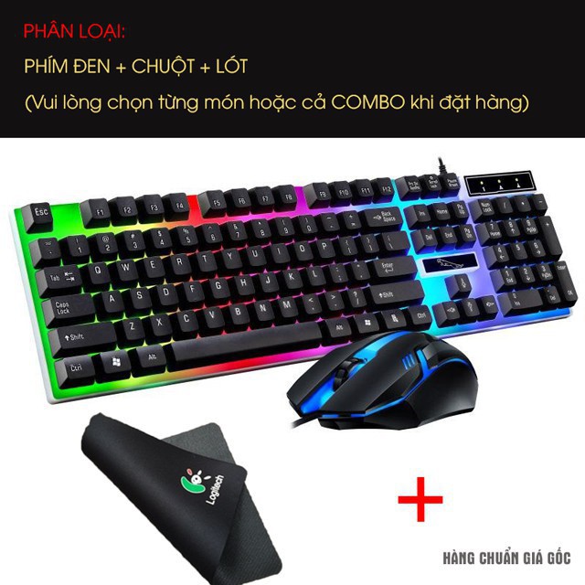 [HCM - HỎA TỐC] Combo Chuột Và Bàn Phím T-Wolf Tf 230 Usb Led 7 Màu Bàn Phím Giả Cơ Và Chuột Gaming Gear TWOLF TF230 Led