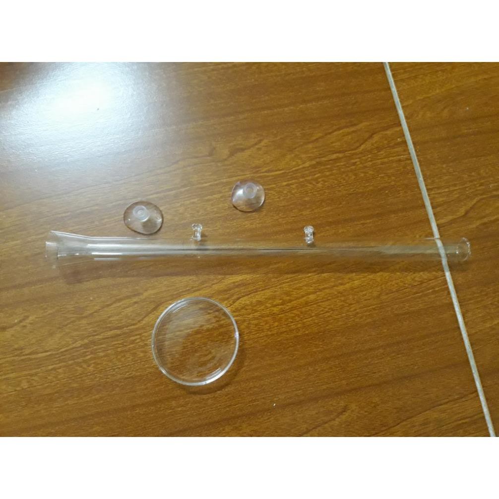 Ống và chén ăn thủy tinh cho tép, tôm, cá- Dụng cụ cho tép ăn- Phụ kiện thủy sinh