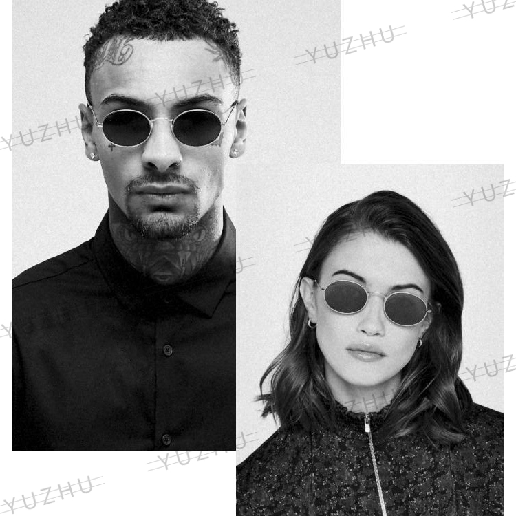 Kính mát hình bầu dục chống tia UV phong cách hip hop hợp thời trang cho nam nữ