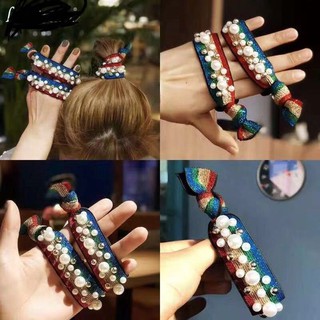 Dây buộc tóc đính hạt nhiều màu