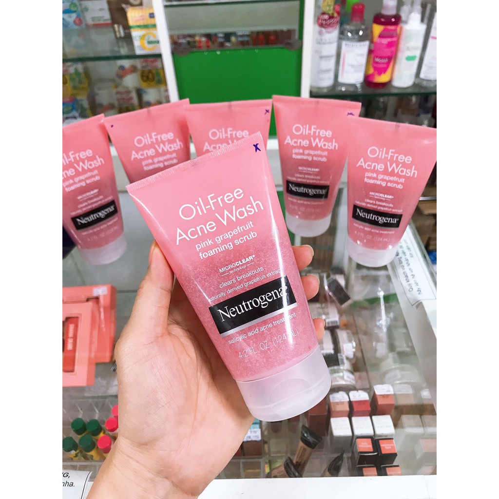 Sữa Rửa Mặt Neutrogena Oil Free Acne Wash Pink Grapefruit Foaming Scrub