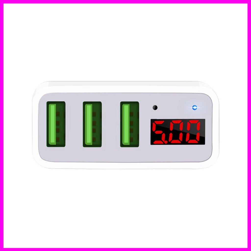 Củ Sạc Nhanh 3 Cổng USB , Màn Hình LED Chính Hãng HOCO C15. Củ Sạc Hoco C15