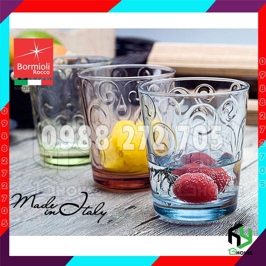 Ly uống nước dễ thương bằng thủy tinh Naos 295ml - màu hồng - Bormioli Rocco