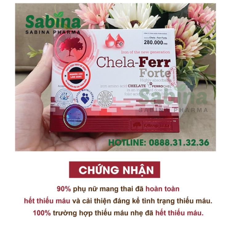 Sắt Chela-Ferr® Forte –Viên sắt cho mẹ bầu và sau sinh hỗ trợ bổ sung và dễ hấp thu sắt hữu cơ