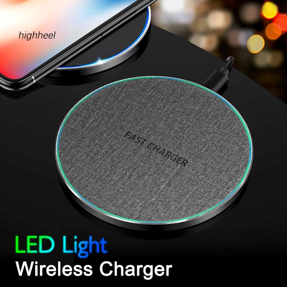 【OPHE】Ultra Thin 10W Fast Charging Qi Wireless Charger Charge Pad for S-amsung iPhone