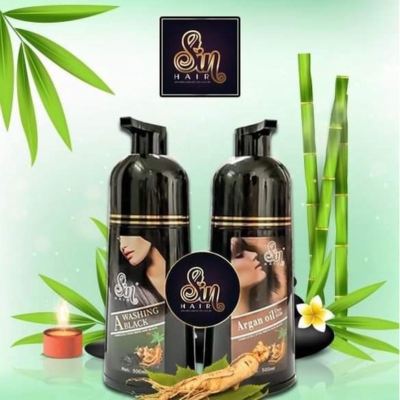 Dầu gội phủ bạc SIN HAIR chính hãng NHật Bản phủ bạc đen phủ bạc nâu chỉ sau 1 lần gội