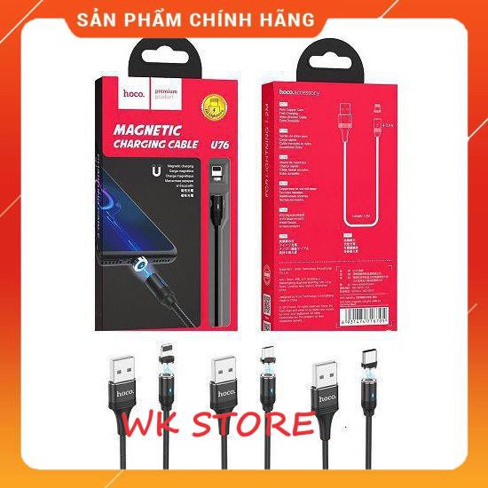 Cáp sạc nam châm HOCO U76 (Micro, Lightning, Type C),BH 1 năm