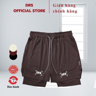 Quần đùi thể thao, tập gym nam DRS quần short nam cao cấp, thun lạnh 2 lớp co giãn DRQ78