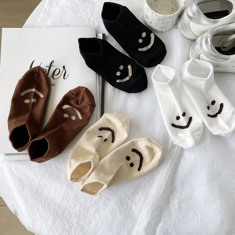 Vớ tất cổ ngắn dưới mắt cá SMILE nâu kem