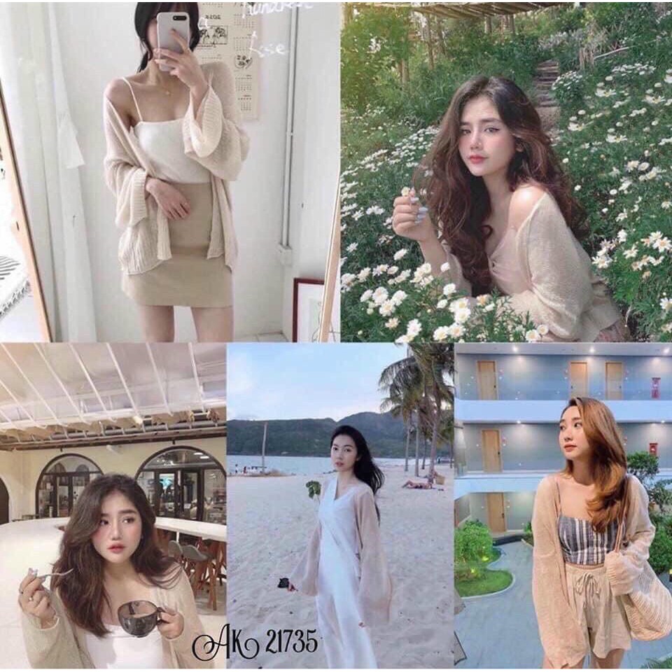 áo khoác len cardigan mỏng hợp thời trang - nhẹ nhàng nữ tính hợp thời trang