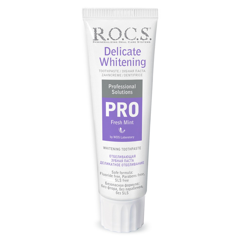 Kem đánh răng R.O.C.S. trắng răng vị bạc hà Pro Delicate Whitening Freshmint 135g