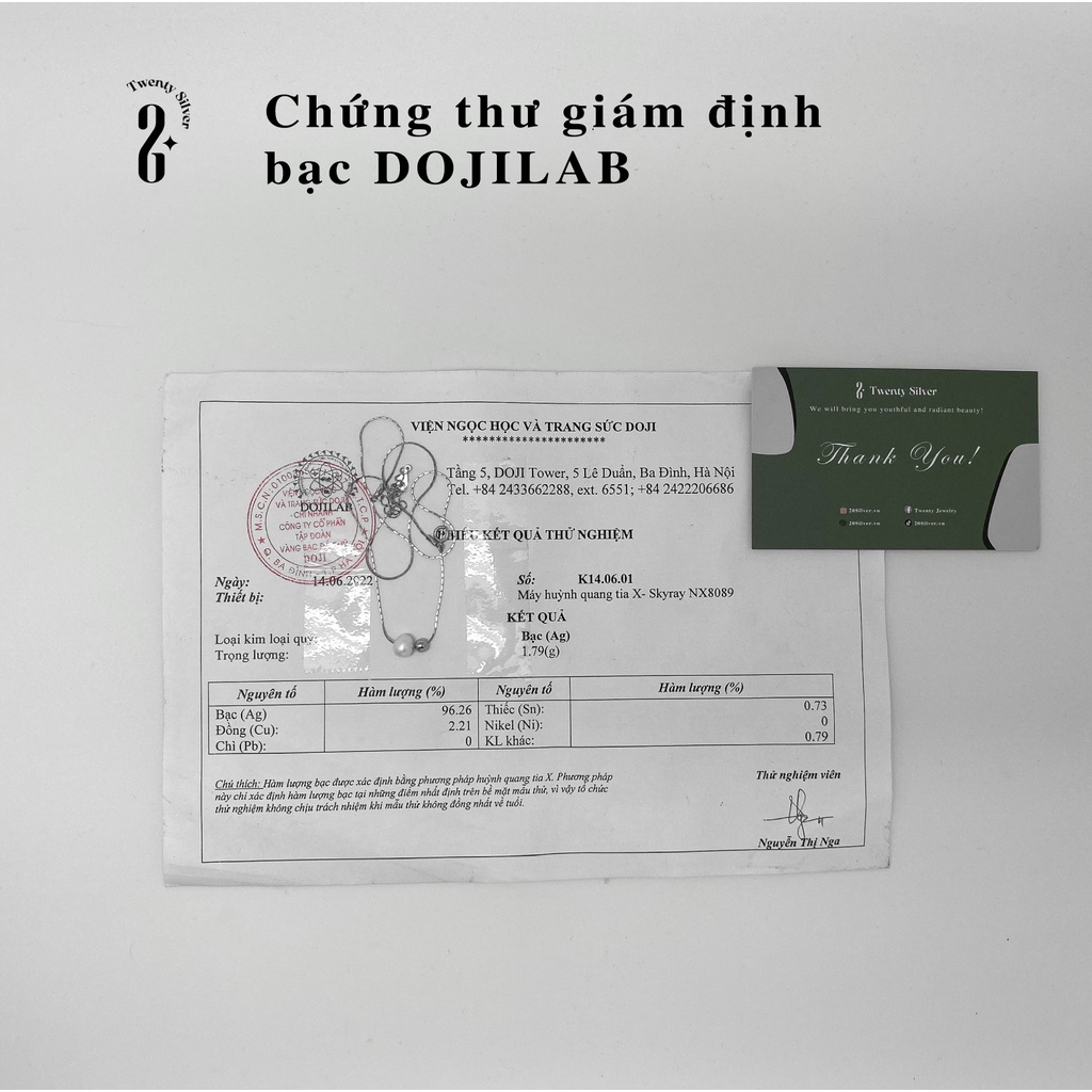 Dây Chuyền Nữ Bạc S925 Sena VCARD9548. Vòng Cổ Nữ Bạc 20Silver