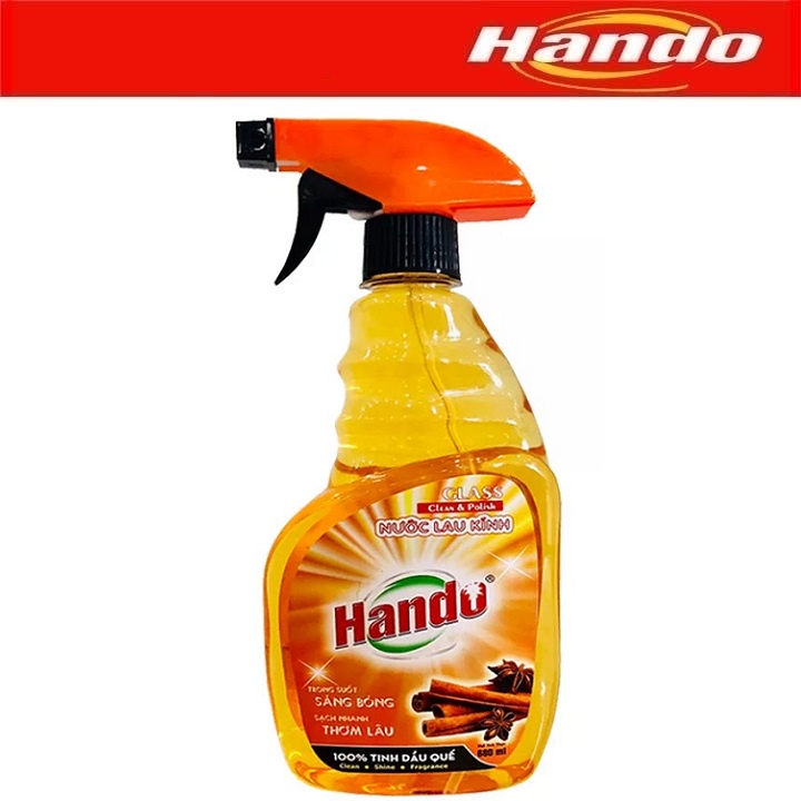 Nước lau kính siêu sạch chống bám bụi bẩn Hando 680ml Hương Quế