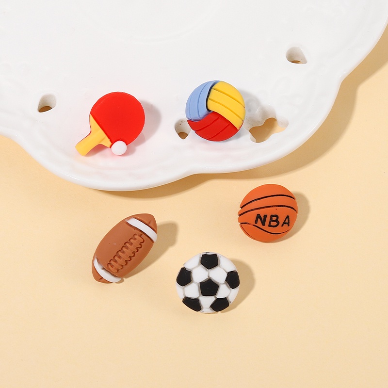 Ghim Cài Áo Bằng Silicon Hình Trái Bóng/Bóng Đá/Bóng Rổ Hoạt Hình Dễ Thương Trang Trí Quần Áo/Túi Xách