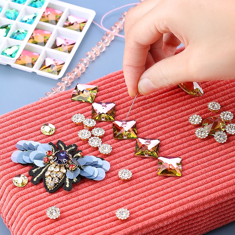 Qiao AAAAA Hạt Pha Lê AB May Vá Trang Sức Làm Đồ Thủ Công Đính Đá Pha Lê AB