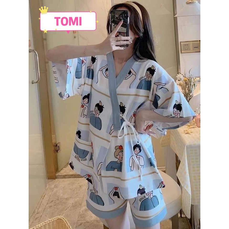 Bộ đồ ngủ nữ, bộ pyjama thắt dây ngắn tay - TOMI BOUTIQUE | BigBuy360 - bigbuy360.vn