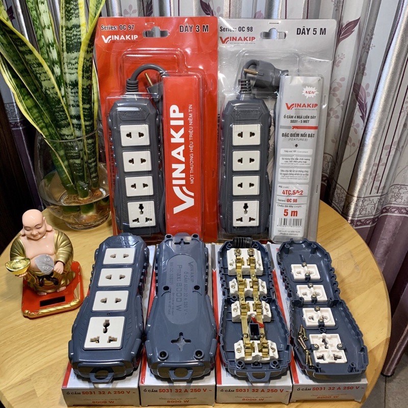 Ổ cắm vinakip siêu chịu tải 8000W- S031 32A 250V