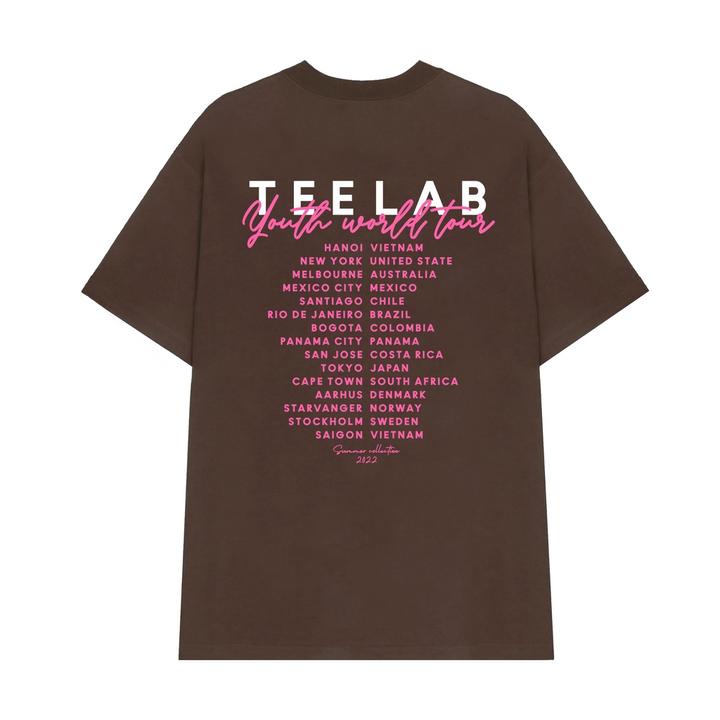 Áo Thun Local Brand Unisex Teelab Summer World Tour / Nâu TS153