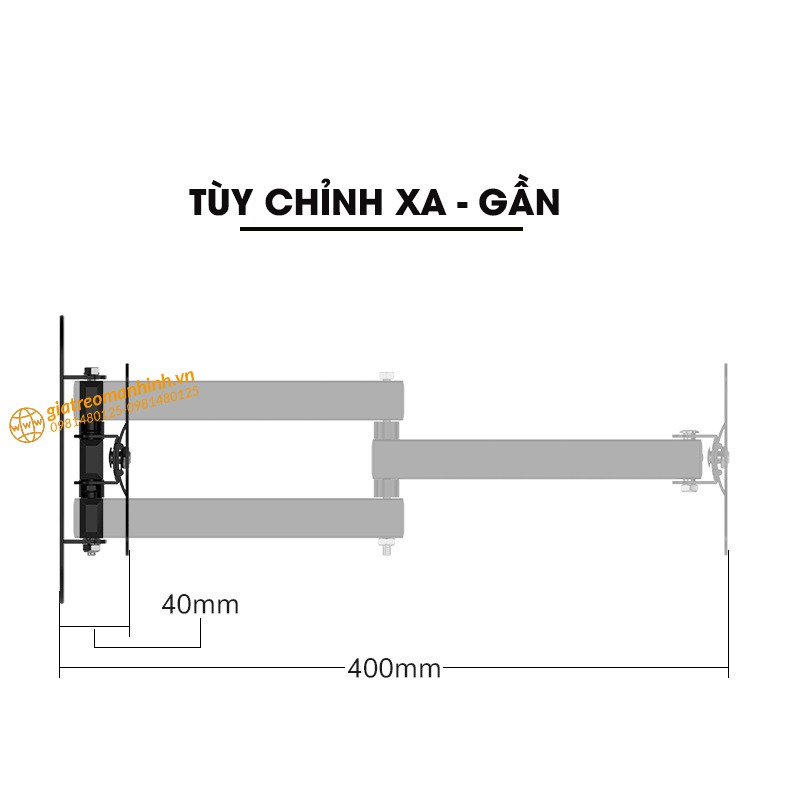 Giá Treo Màn Hình 17-27Inch (Upto 32&quot;) CP102 - Xoay 180 Độ Trái/Phải - Lắp Đặt Treo Tường